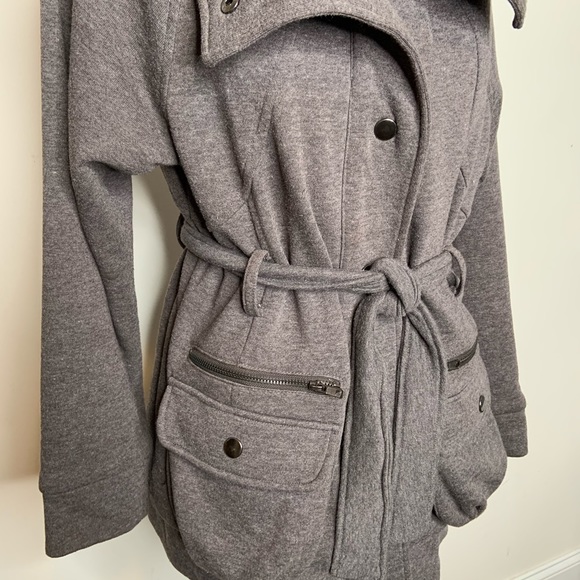 Tres Bien Grey Women’s Jacket Waist Tie Size L - Picture 6 of 10
